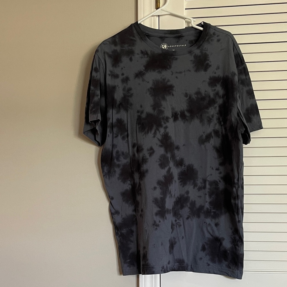 Aeropostale Black Tie-Dye Short Sleeve Tee